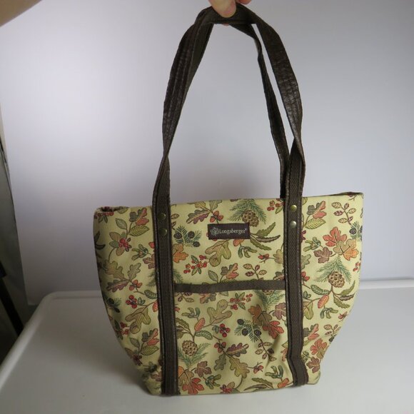 Longaberger Homestead Tote Bag with Fall Colors Floral - Picture 1 of 10